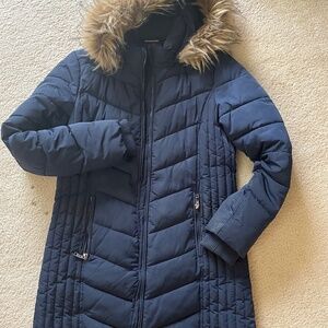 Women's Faux-Fur-Trim Hooded Puffer Coat